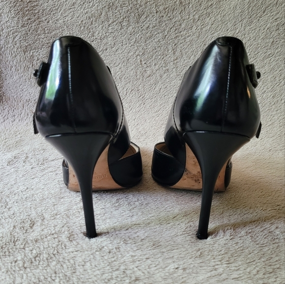 Elizabeth and James Blk Leather Stilettos - Picture 6 of 15